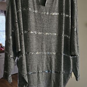 Maurices Heather Gray Sequin Top